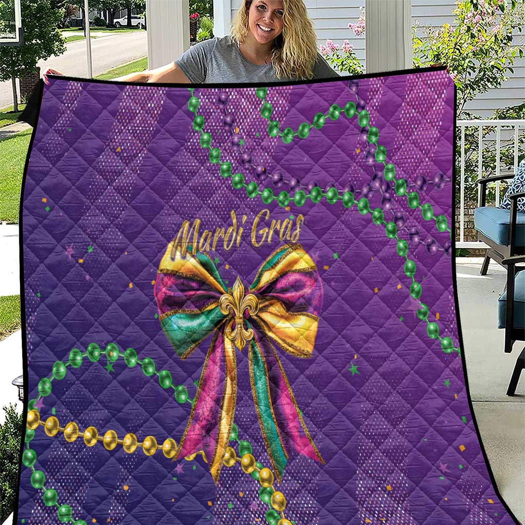 Mardi Gras Quilt Coquette Bow Glitter Motifs - Wonder Print Shop