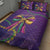 Mardi Gras Quilt Bed Set Coquette Bow Glitter Motifs - Wonder Print Shop