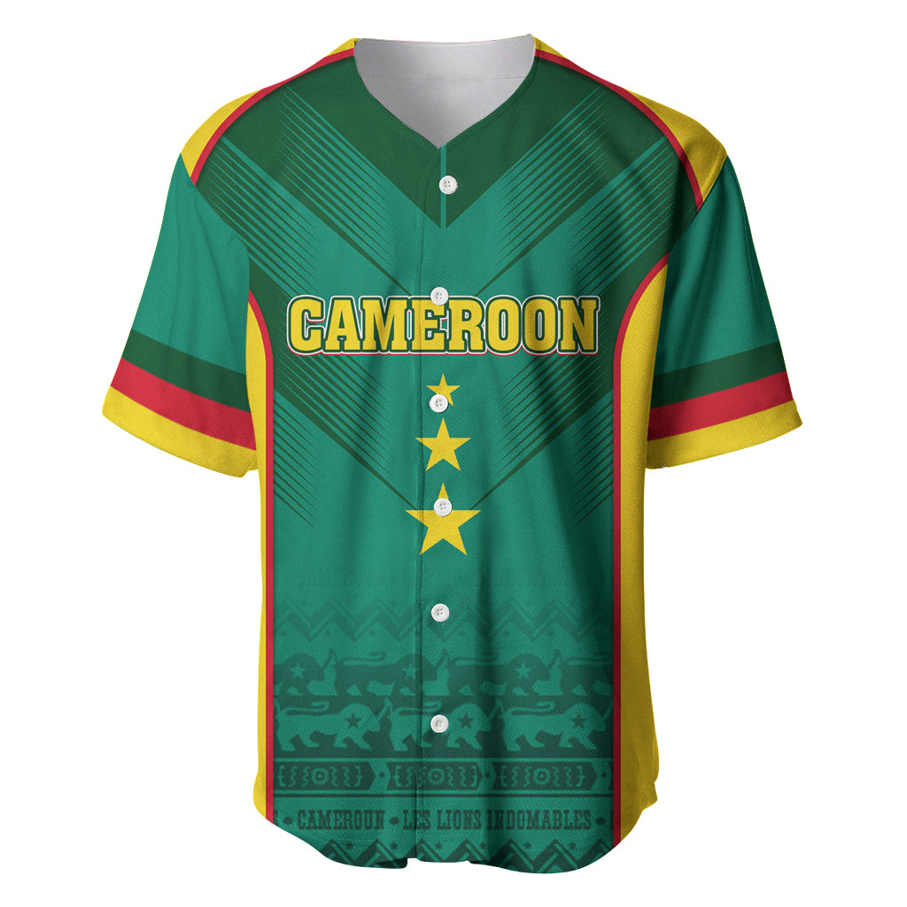 Custom Cameroon Football Baseball Jersey Nations Cup 2024 Les Lions Indomptables LT7 - Wonder Print Shop