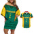 Custom Cameroon Football Couples Matching Off Shoulder Short Dress and Hawaiian Shirt Nations Cup 2024 Les Lions Indomptables LT7 - Wonder Print Shop