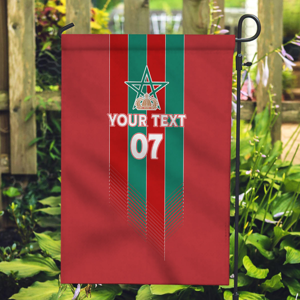 Custom Morocco Football Garden Flag Nations Cup 2024 Atlas Lions - Wonder Print Shop