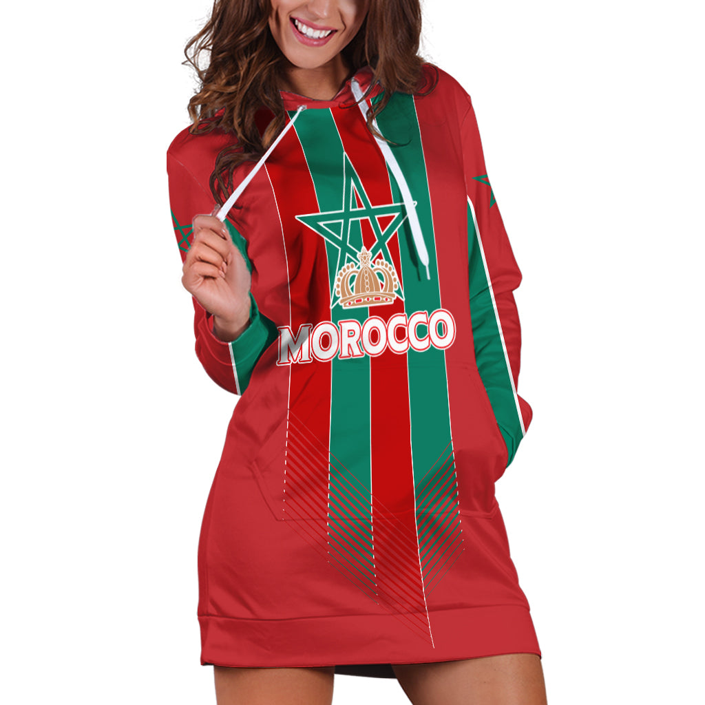 Custom Morocco Football Hoodie Dress Nations Cup 2024 Atlas Lions