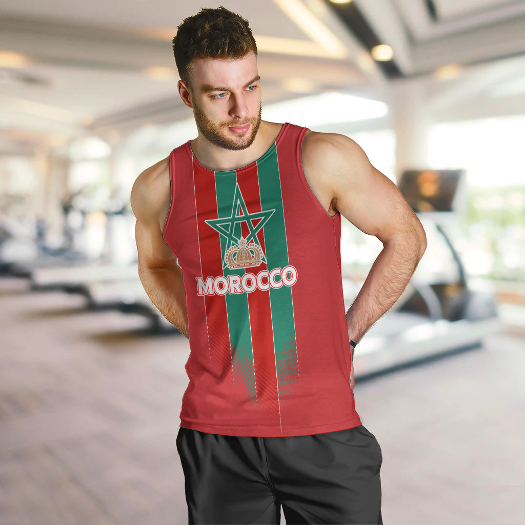 Custom Morocco Football Men Tank Top Nations Cup 2024 Atlas Lions - Wonder Print Shop