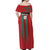 Custom Morocco Football Off Shoulder Maxi Dress Nations Cup 2024 Atlas Lions - Wonder Print Shop