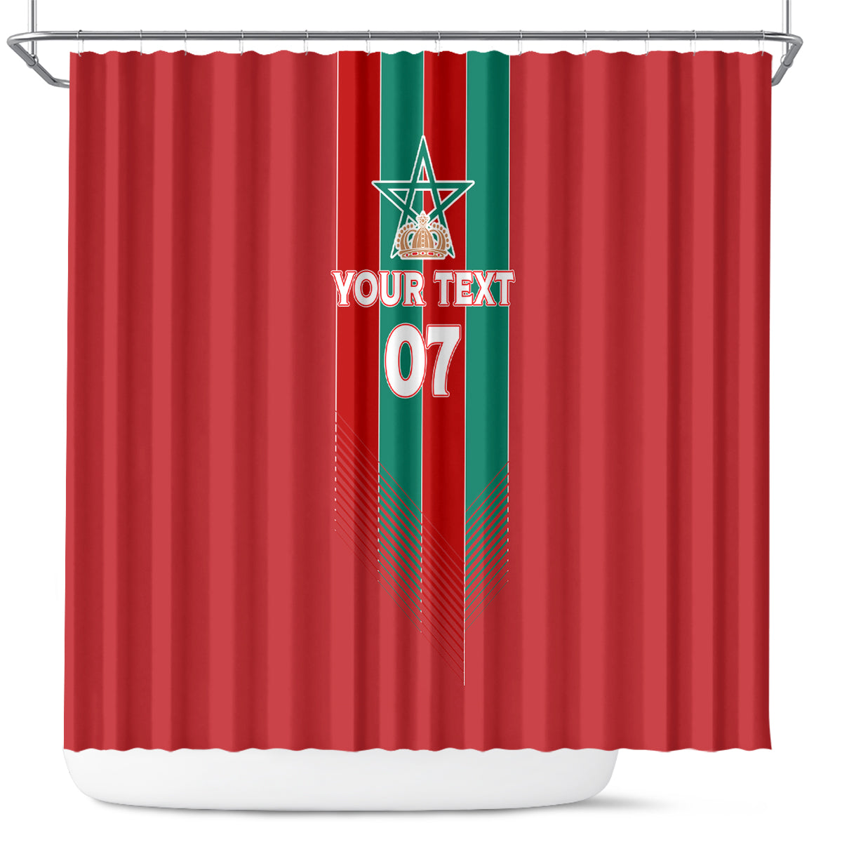 Custom Morocco Football Shower Curtain Nations Cup 2024 Atlas Lions