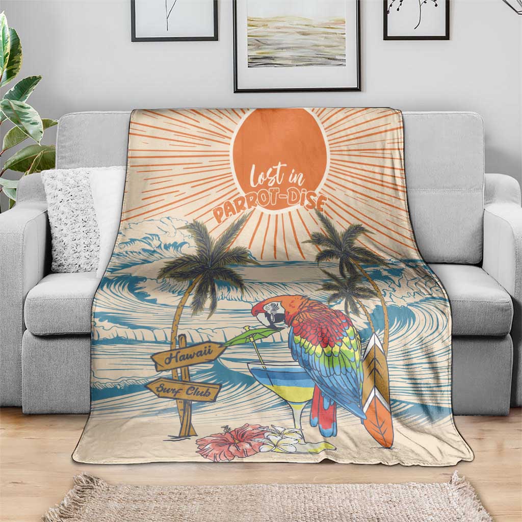 Christmas In July - Hawaii Retro Blanket Lost In Parrot-dise