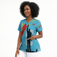 DR Congo WC2026 Custom Scrub Top Lumumba Eva Inspired