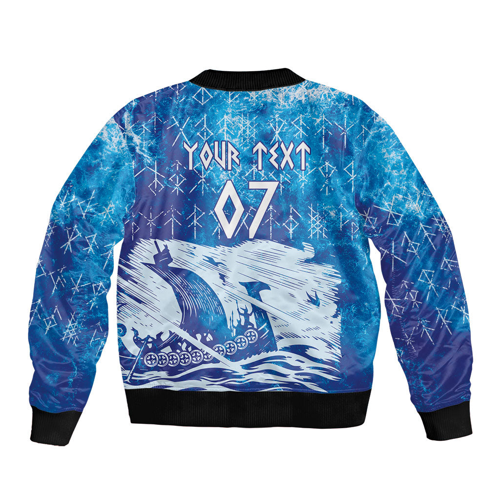 Norges Football WC2026 Custom Viking Rowing Bomber Jacket Raging Waves