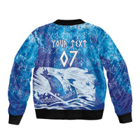Norges Football WC2026 Custom Viking Rowing Bomber Jacket Raging Waves