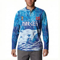 Norges Football WC2026 Custom Viking Rowing Button Sweatshirt Raging Waves