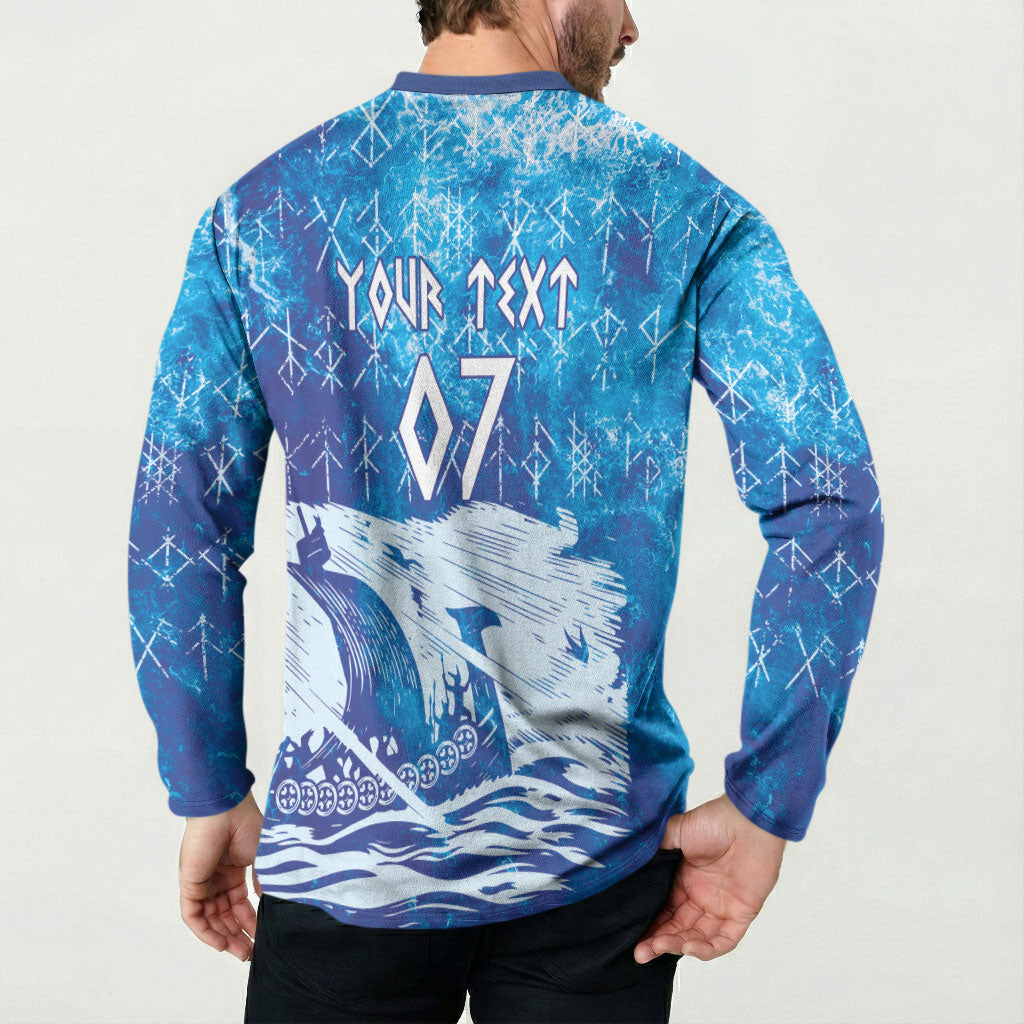 Norges Football WC2026 Custom Viking Rowing Button Sweatshirt Raging Waves