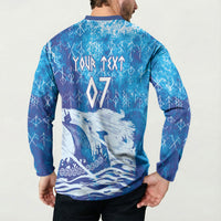 Norges Football WC2026 Custom Viking Rowing Button Sweatshirt Raging Waves