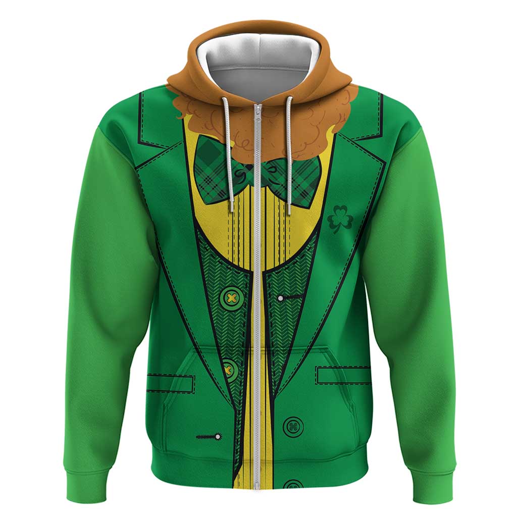 St.Patrick Leprechaun Inspired Funny Zip Hoodie - Wonder Print Shop