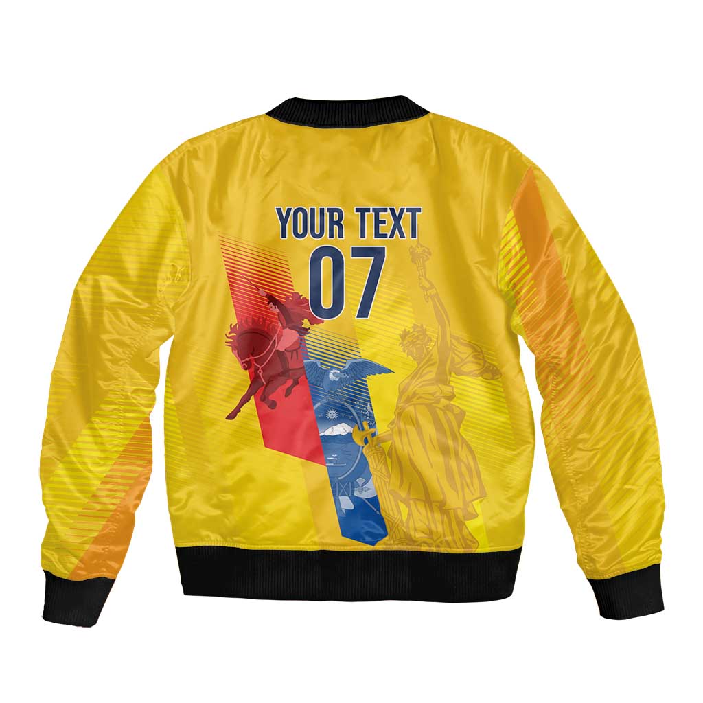 Ecuador Football Custom WC2026 Bomber Jacket Historical Symbols - Wonder Print Shop