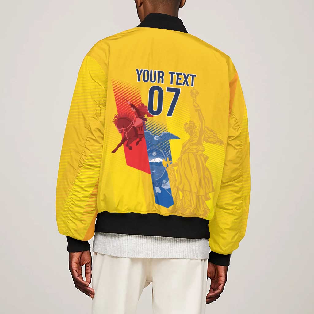 Ecuador Football Custom WC2026 Bomber Jacket Historical Symbols - Wonder Print Shop