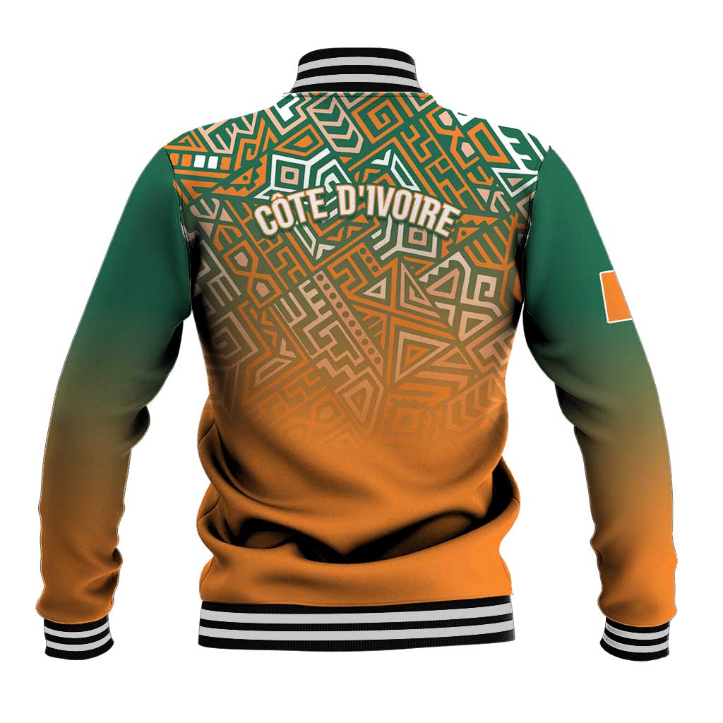 Ivory Coast Football Tribal Patterns Baseball Jacket WC2026 - Wonder Print Shop
