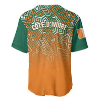 Ivory Coast Football Tribal Patterns Baseball Jersey WC2026 - Wonder Print Shop