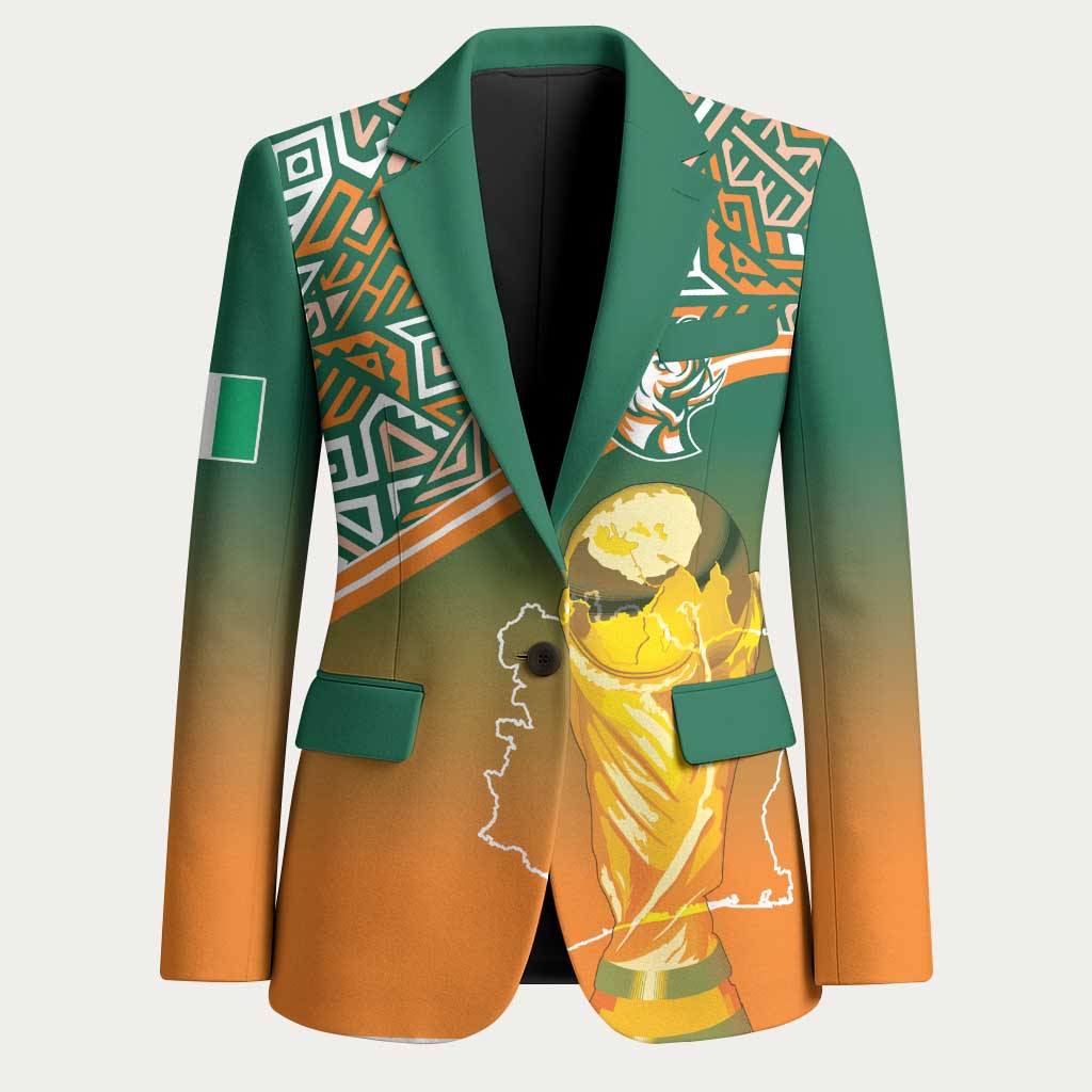 Ivory Coast Football Tribal Patterns Blazer WC2026 - Wonder Print Shop