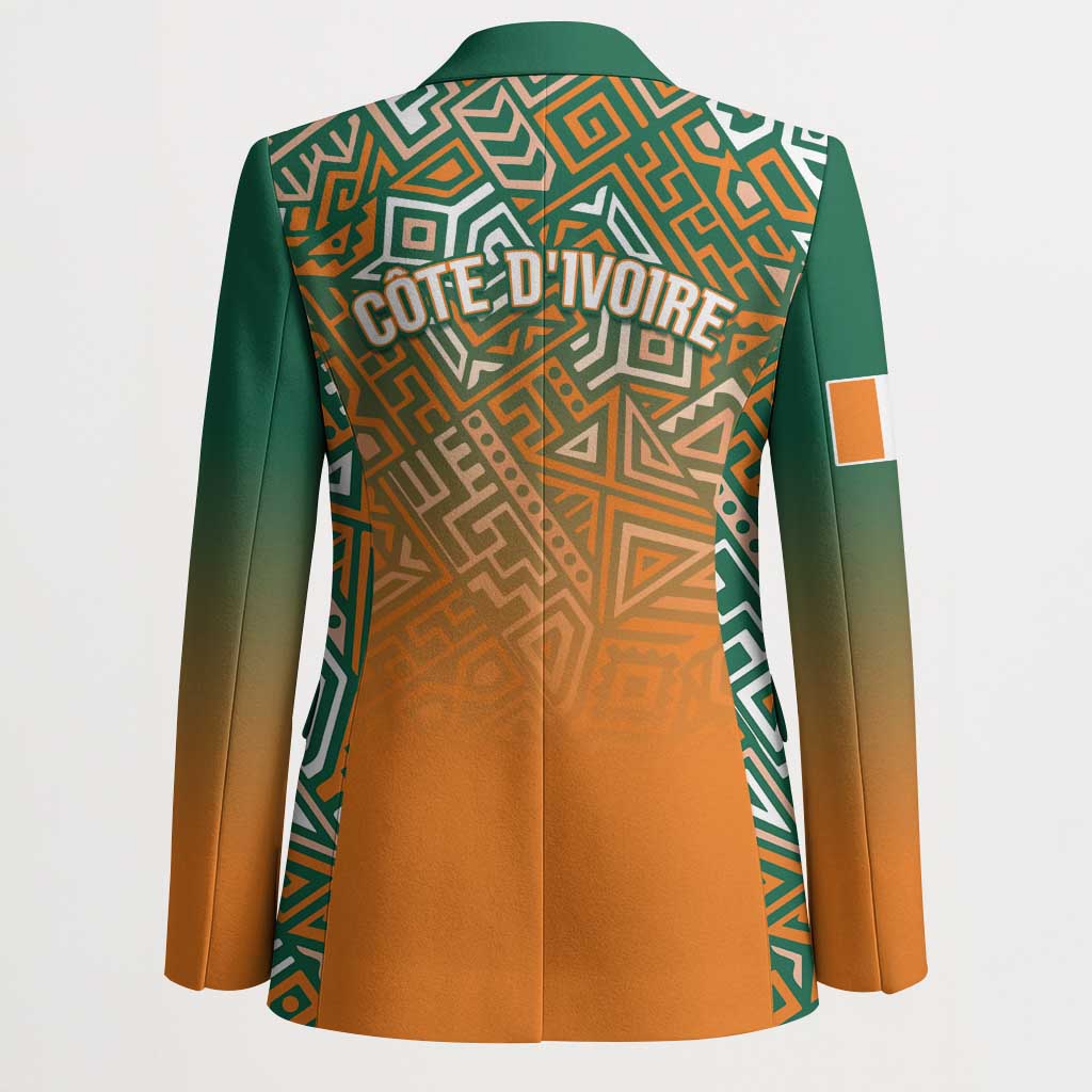 Ivory Coast Football Tribal Patterns Blazer WC2026 - Wonder Print Shop