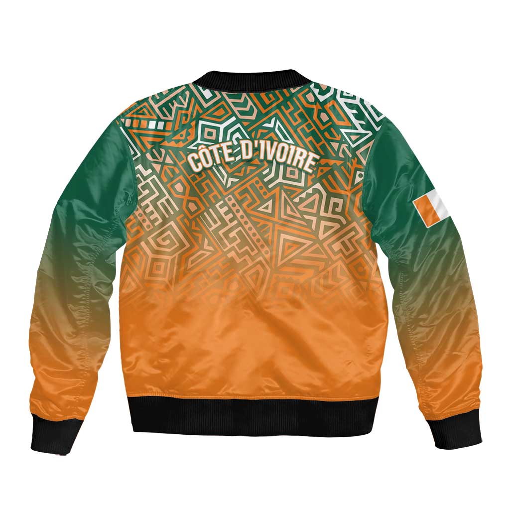 Ivory Coast Football Tribal Patterns Bomber Jacket WC2026 - Wonder Print Shop