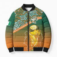 Ivory Coast Football Tribal Patterns Bomber Puffer Jacket WC2026 - Wonder Print Shop
