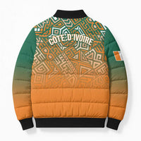 Ivory Coast Football Tribal Patterns Bomber Puffer Jacket WC2026 - Wonder Print Shop