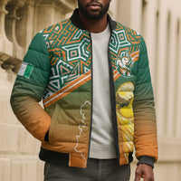 Ivory Coast Football Tribal Patterns Bomber Puffer Jacket WC2026 - Wonder Print Shop