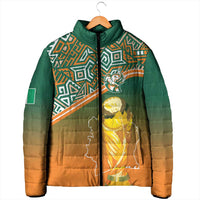 Ivory Coast Football Tribal Patterns Padded Jacket WC2026 - Wonder Print Shop