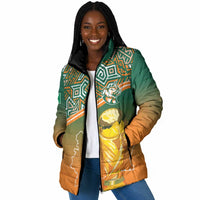 Ivory Coast Football Tribal Patterns Padded Jacket WC2026 - Wonder Print Shop