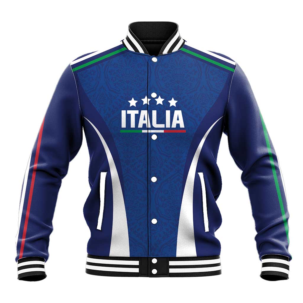 Italy Football 2024 Custom Baseball Jacket Gli Azzurri - Renaissance Inspired LT7 - Wonder Print Shop