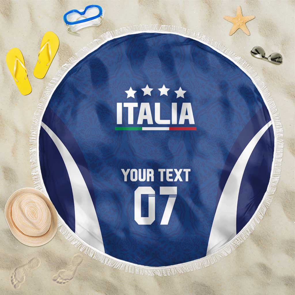 Italy Football 2024 Custom Beach Blanket Gli Azzurri - Renaissance Inspired LT7 - Wonder Print Shop