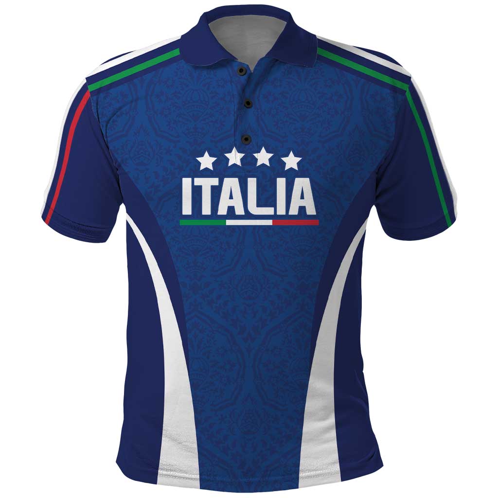 Italy Football 2024 Custom Polo Shirt Gli Azzurri - Renaissance Inspired - Wonder Print Shop