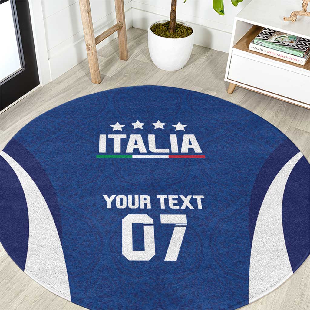 Italy Football 2024 Custom Round Carpet Gli Azzurri - Renaissance Inspired