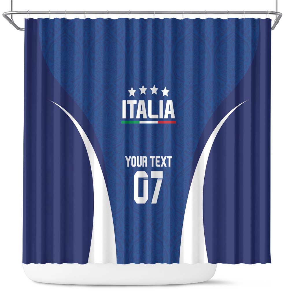 Italy Football 2024 Custom Shower Curtain Gli Azzurri - Renaissance Inspired