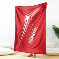 Red Turkey football blanket with white star and TURKIYE text