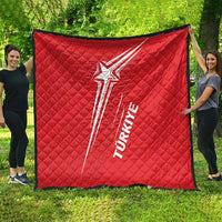 Red quilt with white star graphic and TURKIYE text