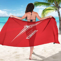 Red sarong with crescent-star graphic and TURKIYE text
