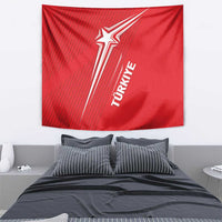 Red Turkey-themed tapestry with crescent and stars, sword graphic, and 'TURKIYE' text
