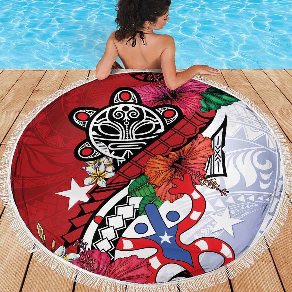 Puerto Rico Boricua Beach Blanket Taino - Polynesia Tribal Mix - Wonder Print Shop