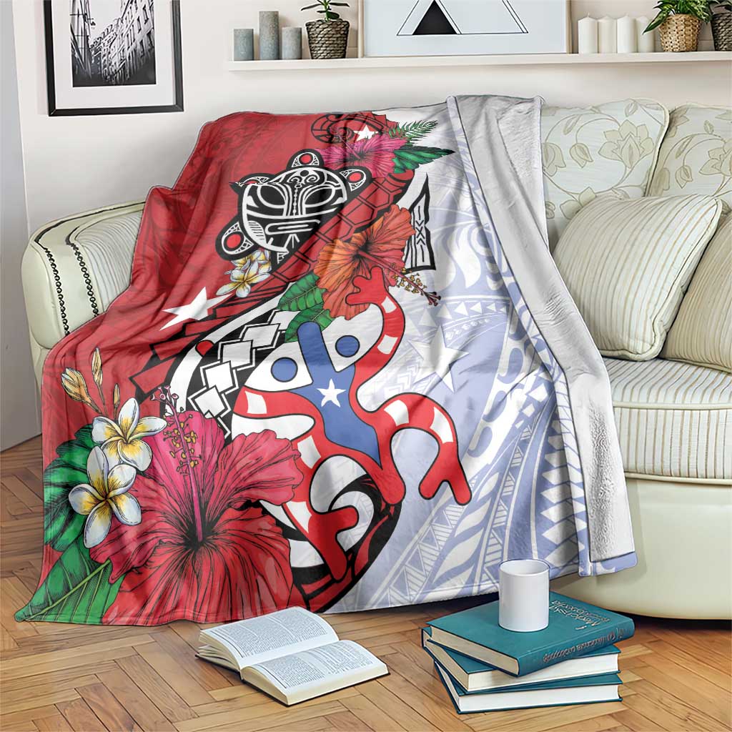 Puerto Rico Boricua Blanket Taino - Polynesia Tribal Mix - Wonder Print Shop