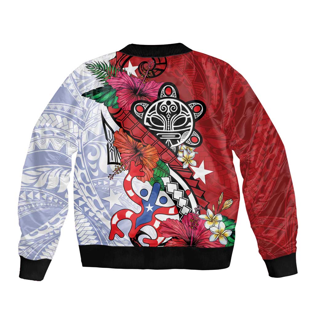 Puerto Rico Boricua Bomber Jacket Taino - Polynesia Tribal Mix - Wonder Print Shop