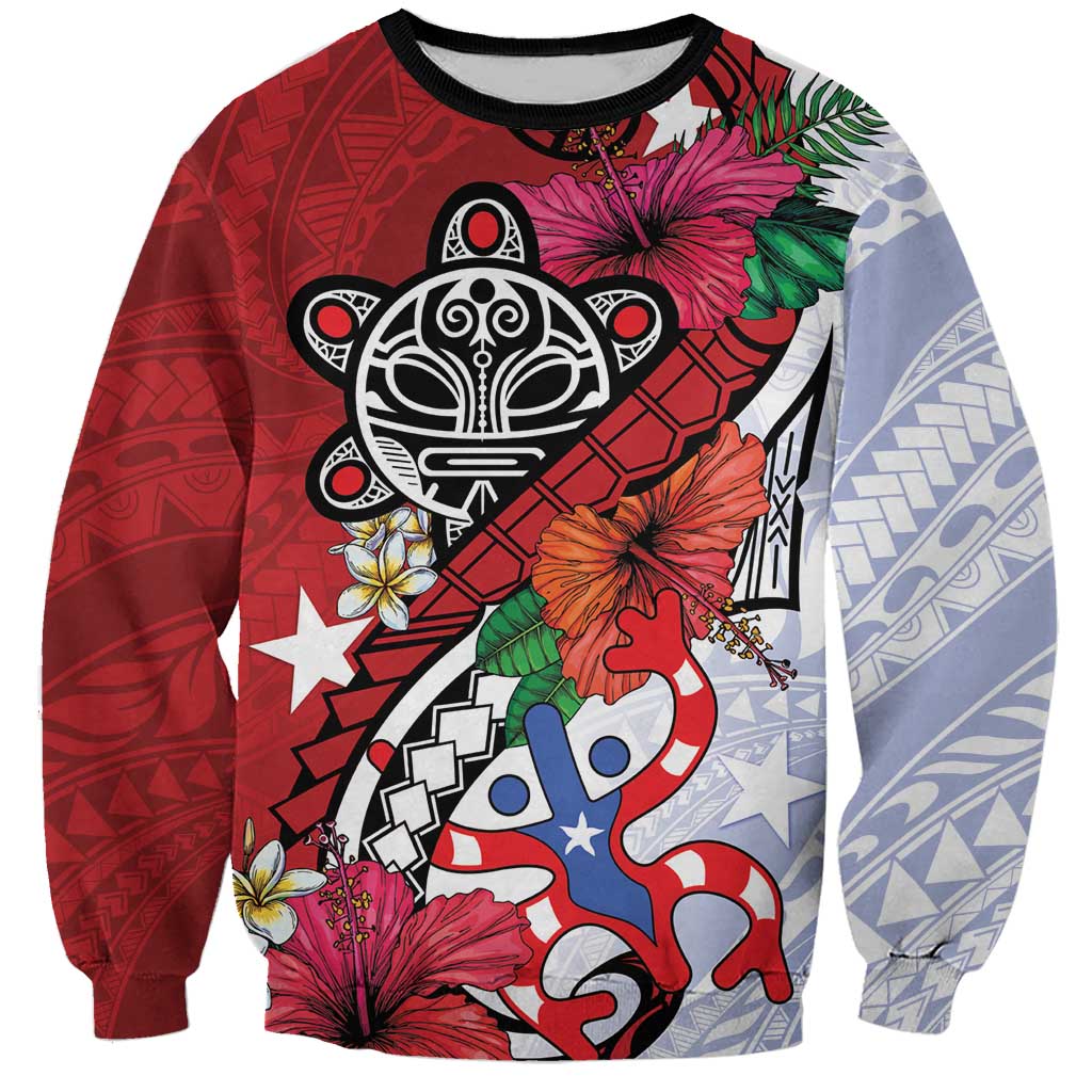 Puerto Rico Boricua Sweatshirt Taino - Polynesia Tribal Mix - Wonder Print Shop