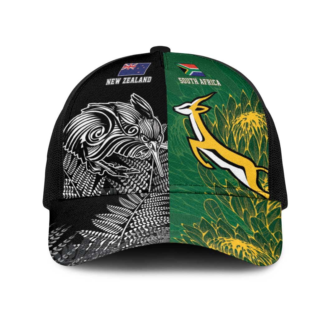 South Africa - New Zealand Greatest Rivals Rugby Baseball Net Cap Bokke Vs Kiwi