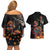 Mexico Dia de los Muertos Couples Matching Off Shoulder Short Dress and Hawaiian Shirt La Calavera Catrina