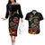 Mexico Dia de los Muertos Couples Matching Off The Shoulder Long Sleeve Dress and Hawaiian Shirt La Calavera Catrina