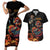 Mexico Dia de los Muertos Couples Matching Short Sleeve Bodycon Dress and Hawaiian Shirt La Calavera Catrina