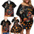 Mexico Dia de los Muertos Family Matching Off Shoulder Short Dress and Hawaiian Shirt La Calavera Catrina