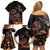 Mexico Dia de los Muertos Family Matching Off Shoulder Short Dress and Hawaiian Shirt La Calavera Catrina