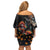 Mexico Dia de los Muertos Family Matching Off Shoulder Short Dress and Hawaiian Shirt La Calavera Catrina