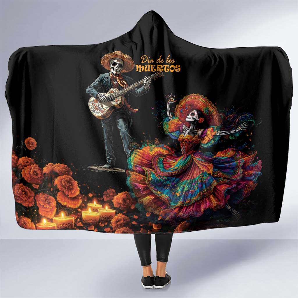 Mexico Dia de los Muertos Hooded Blanket La Calavera Catrina